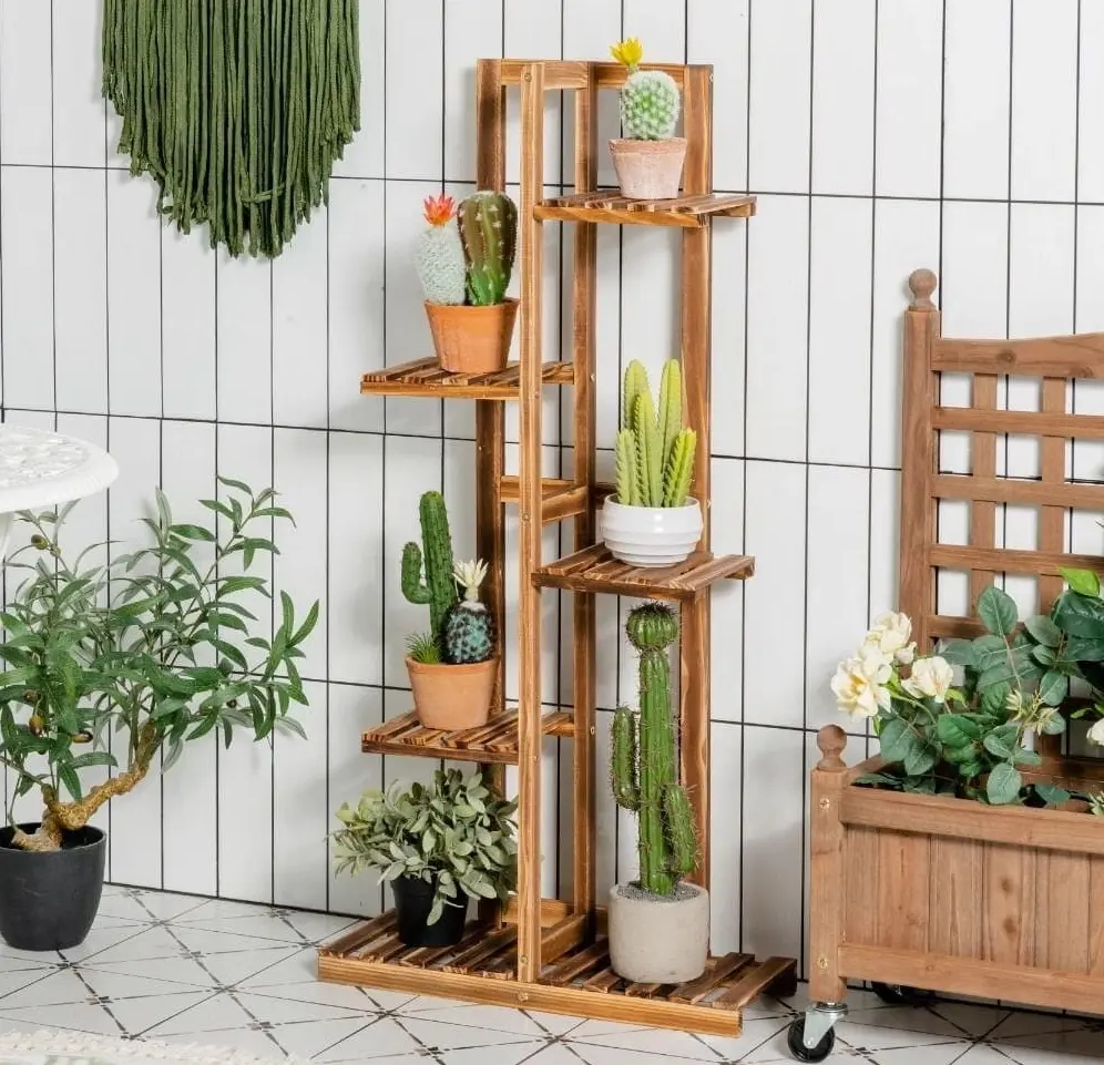 Etajera pentru flori Costway GT4450 (Natural)