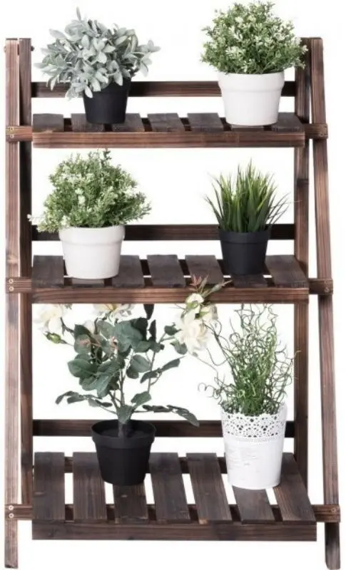 Стеллаж для цветов Costway HW66240 (Brown) - 4