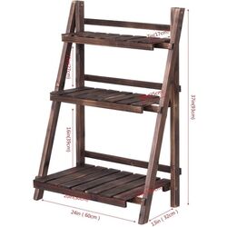 Стеллаж для цветов Costway HW66240 (Brown) Thumb