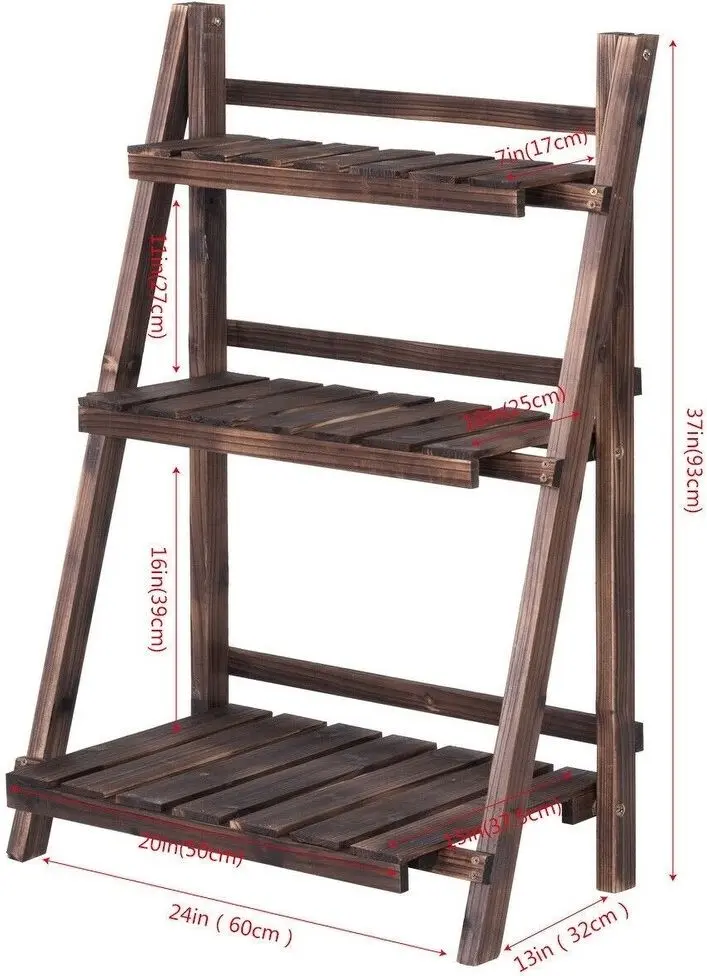 Стеллаж для цветов Costway HW66240 (Brown) - 7