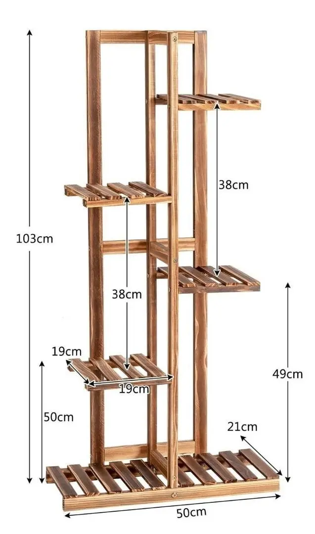 Стеллаж для цветов Costway HZ10008 (Natural) - 3