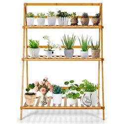 Etajera pentru flori Costway HZ10037NA (Bamboo) Thumb