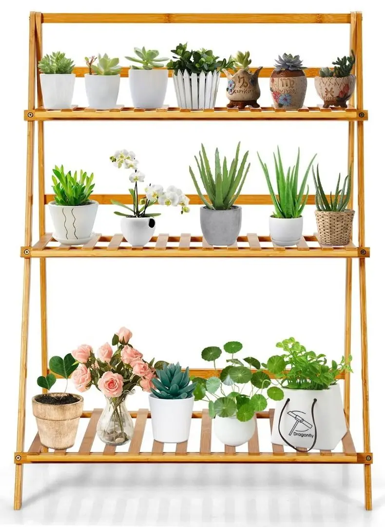 Etajera pentru flori Costway HZ10037NA (Bamboo) - 2