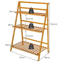 Etajera pentru flori Costway HZ10037NA (Bamboo) Thumb
