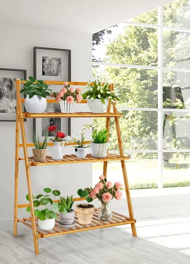 Etajera pentru flori Costway HZ10037NA (Bamboo) - 6