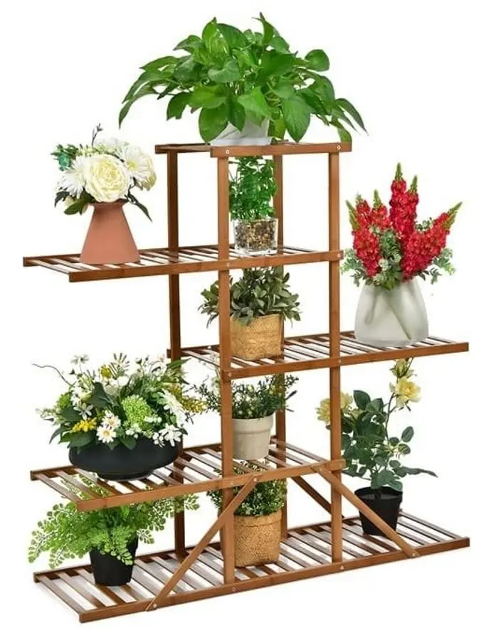 Стеллаж для цветов Costway HZ10043BN (Natural)
