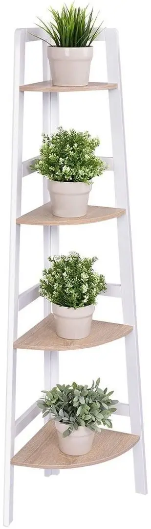 Etajera pentru flori Costway JV10626WH (White/Sonoma Oak) - 2