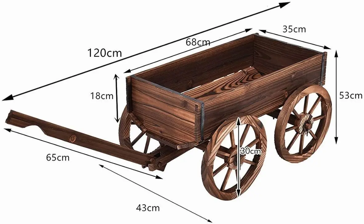 Тележка-кашпо Costway OP3045 (Brown) - 4