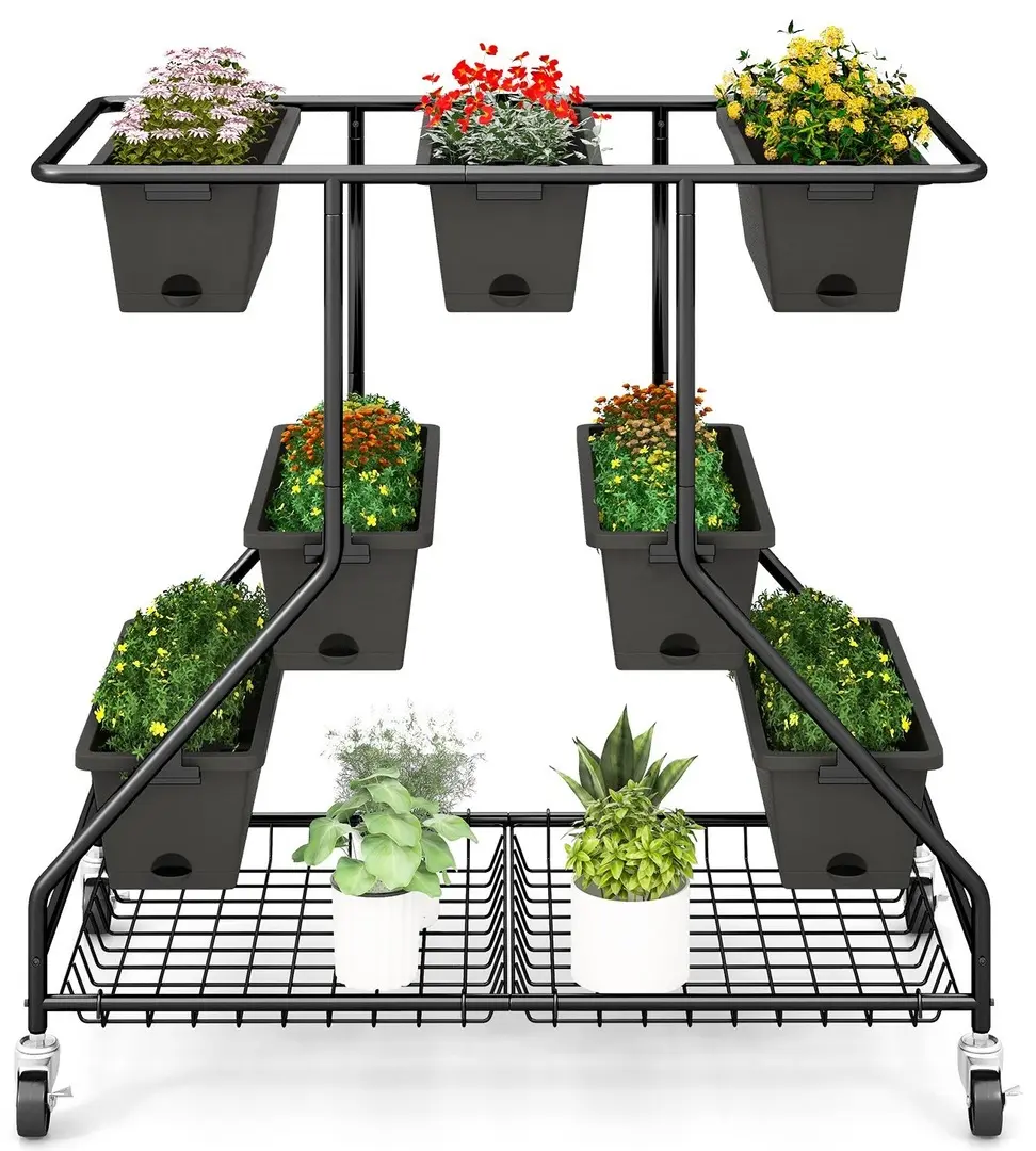 Pat de flori vertical Costway GT4254DK (Black)