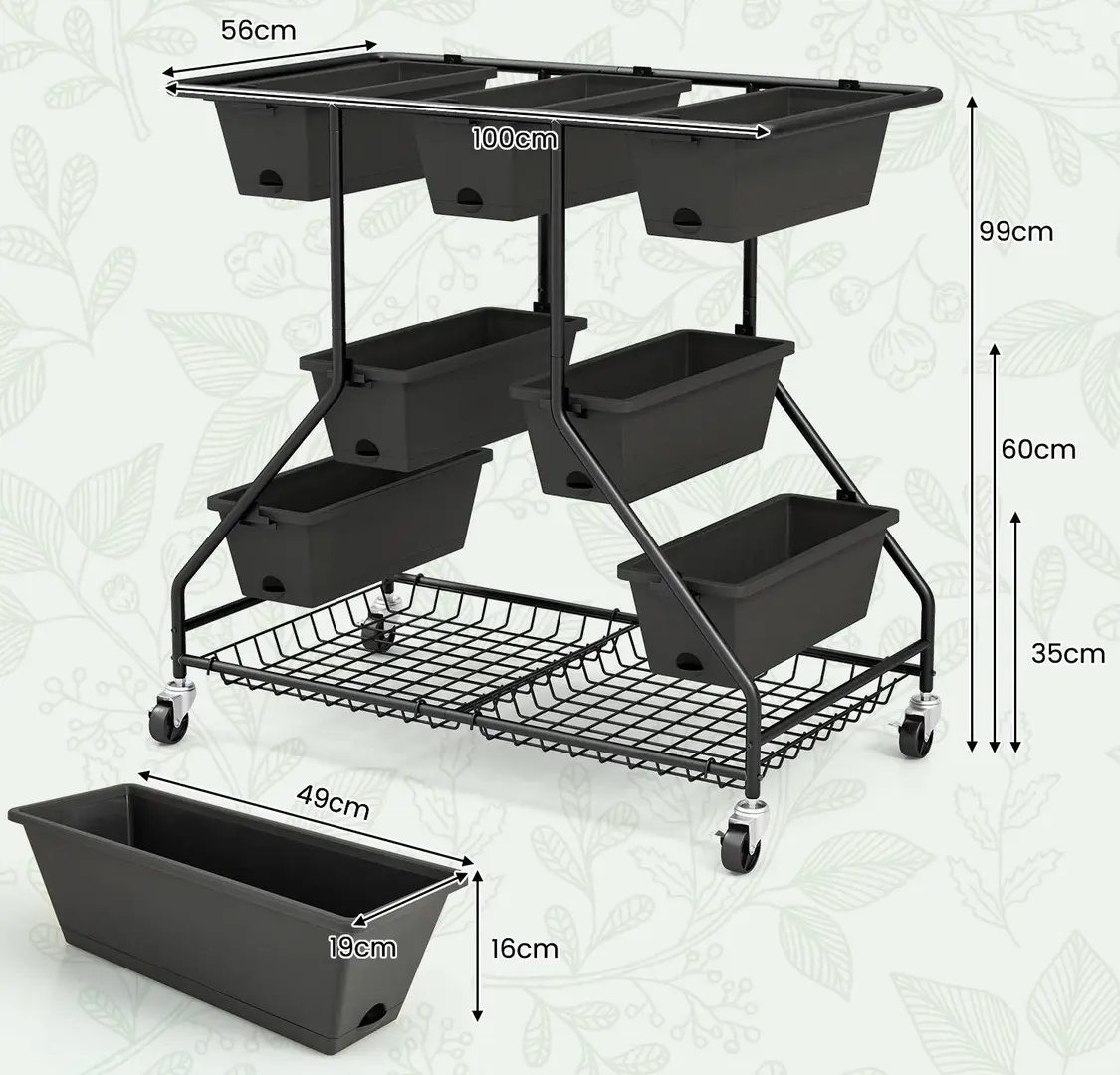 Pat de flori vertical Costway GT4254DK (Black)