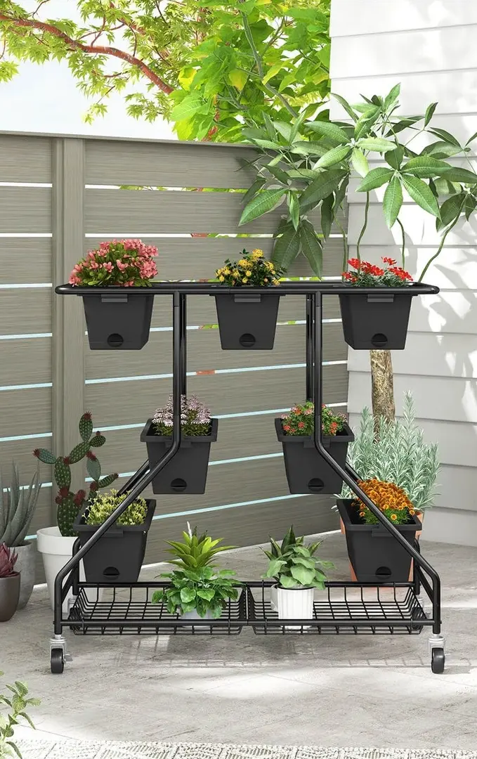 Pat de flori vertical Costway GT4254DK (Black)