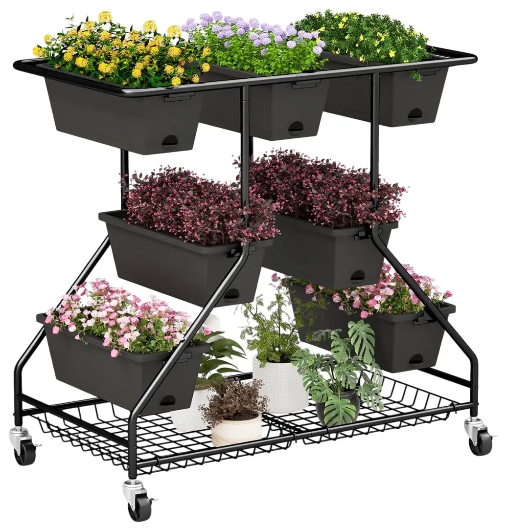 Pat de flori vertical Costway GT4254DK (Black)