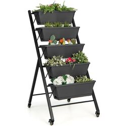 Pat de flori vertical Costway NP10948 (Black)