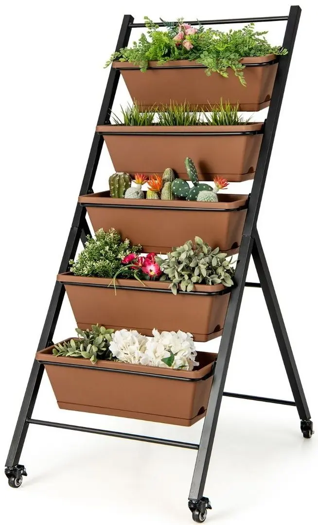 Pat de flori vertical Costway NP10949CF (Brown/Black) - 2