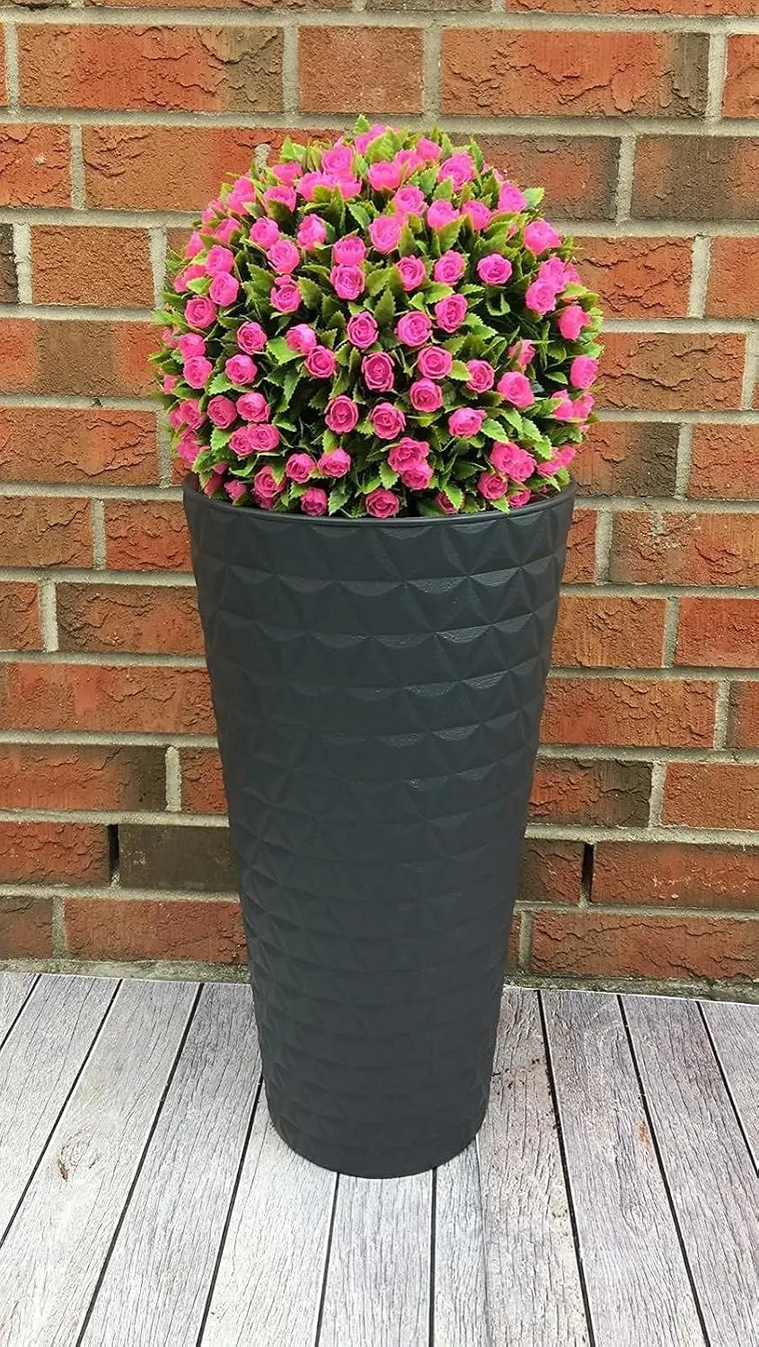 Ghiveci Form Plastic Diamond Slim D30cm (Antracit)