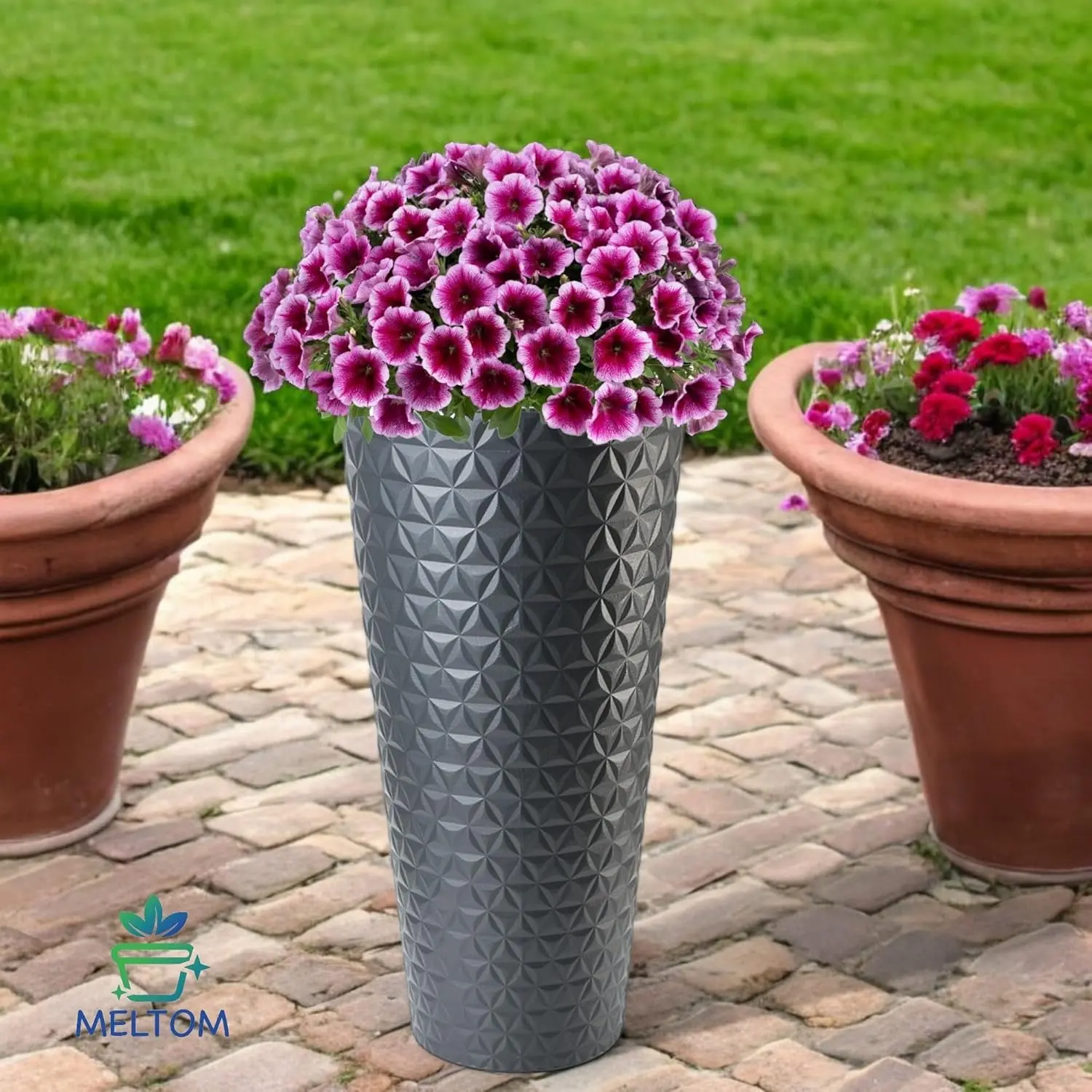 Ghiveci Form Plastic Diamond Slim D39.5cm (Antracit)