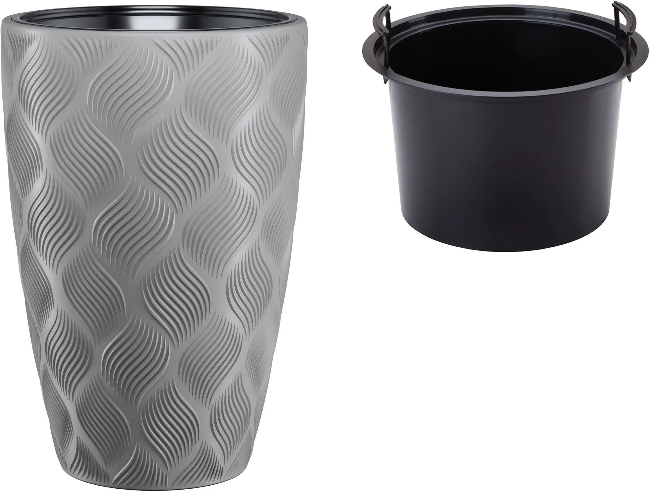 Ghiveci Form Plastic Flow Slim D29cm (Light Grey)