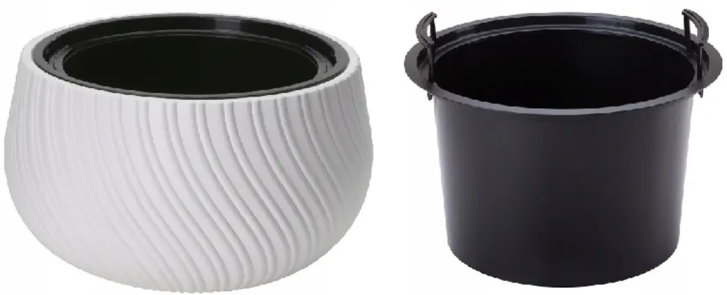 Ghiveci Form Plastic Kula Mika D29.3cm (White)