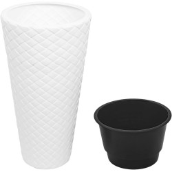 Ghiveci Form Plastic Makata Slim D30cm (White) Thumb