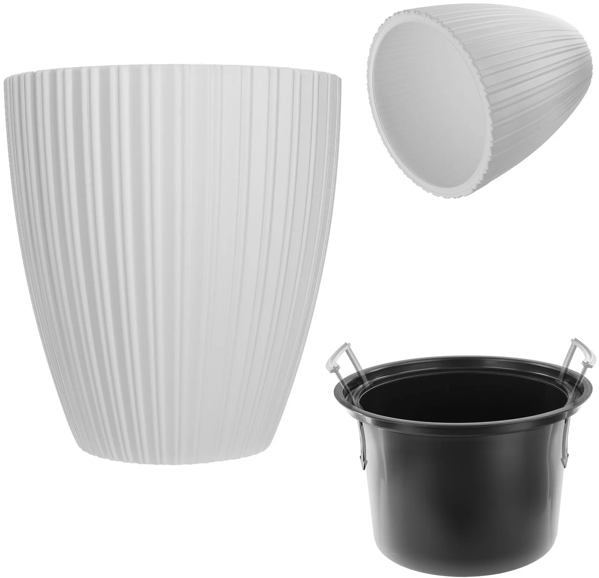 Ghiveci Form Plastic Mika D38.5cm (White)