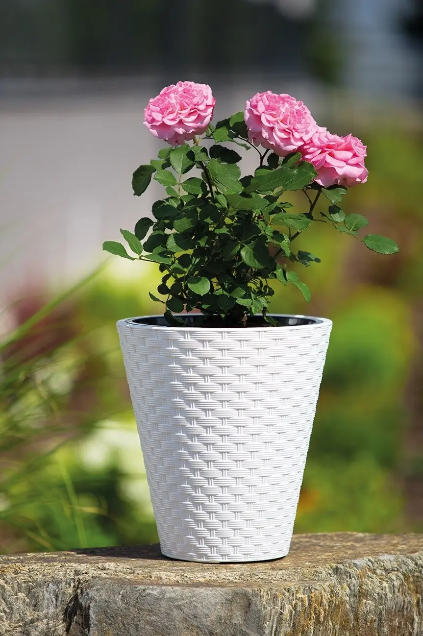 Ghiveci Form Plastic Rattana D39.5cm (Antracit)