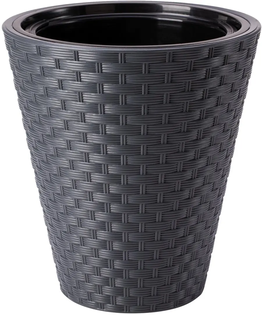 Ghiveci Form Plastic Rattana D39.5cm (Antracit)