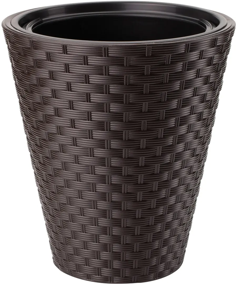 Ghiveci Form Plastic Rattana D39.5cm (Dark Brown)