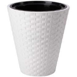 Ghiveci Form Plastic Rattana D39.5cm (White)
