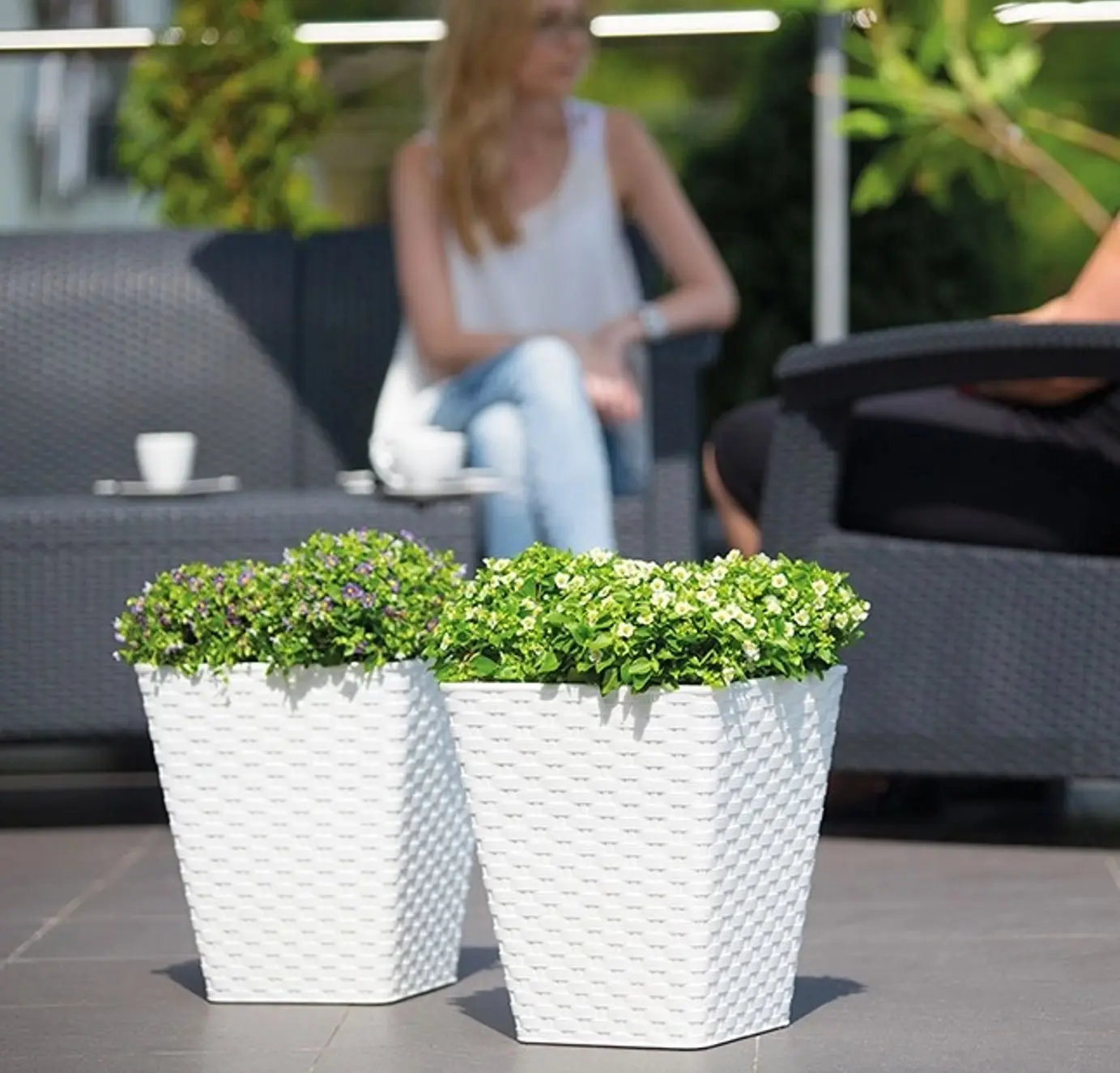 Ghiveci Form Plastic Rattana L39 (Antracit)