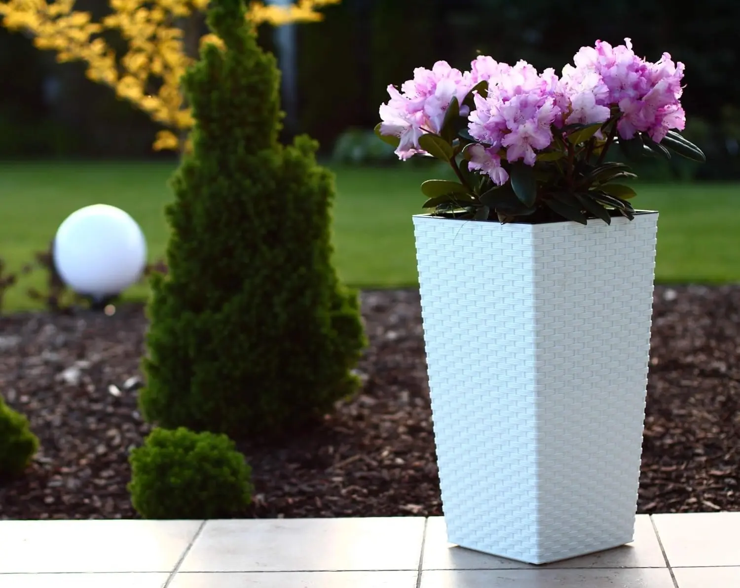 Ghiveci Form Plastic Rattana Slim L29 (White)