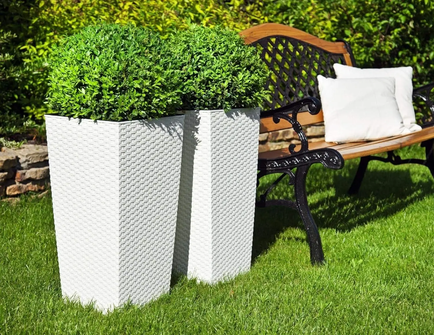 Ghiveci Form Plastic Rattana Slim L29 (White)