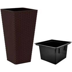 Ghiveci Form Plastic Rattana Slim L34 (Dark Brown)