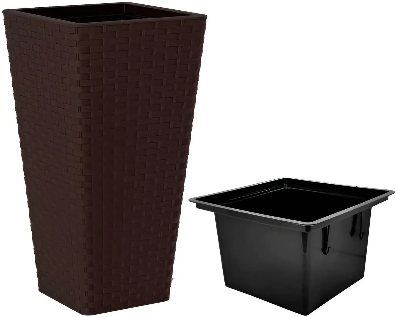 Ghiveci Form Plastic Rattana Slim L34 (Dark Brown)