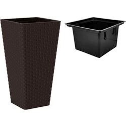 Ghiveci Form Plastic Rattana Slim L39 (Dark Brown)