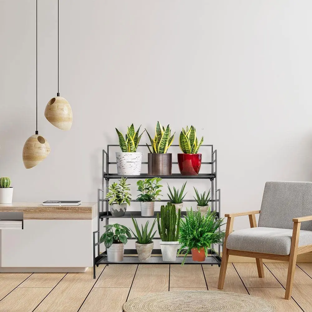 Стеллаж для цветов H&S 24472 90x78x46cm (Black) - 3