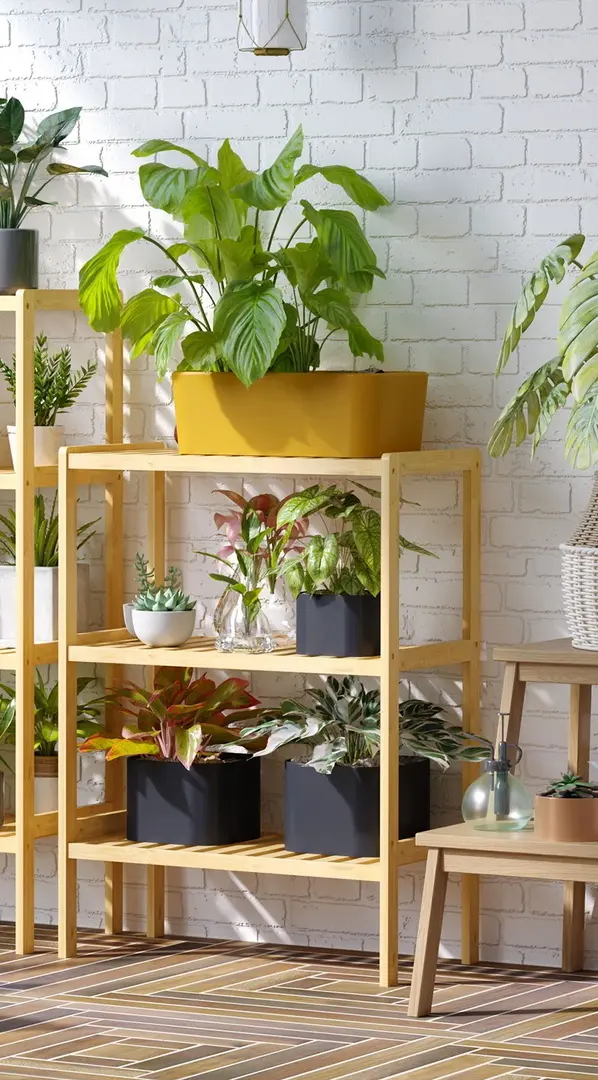 Etajera pentru flori Homcom 838-204 (Natural)