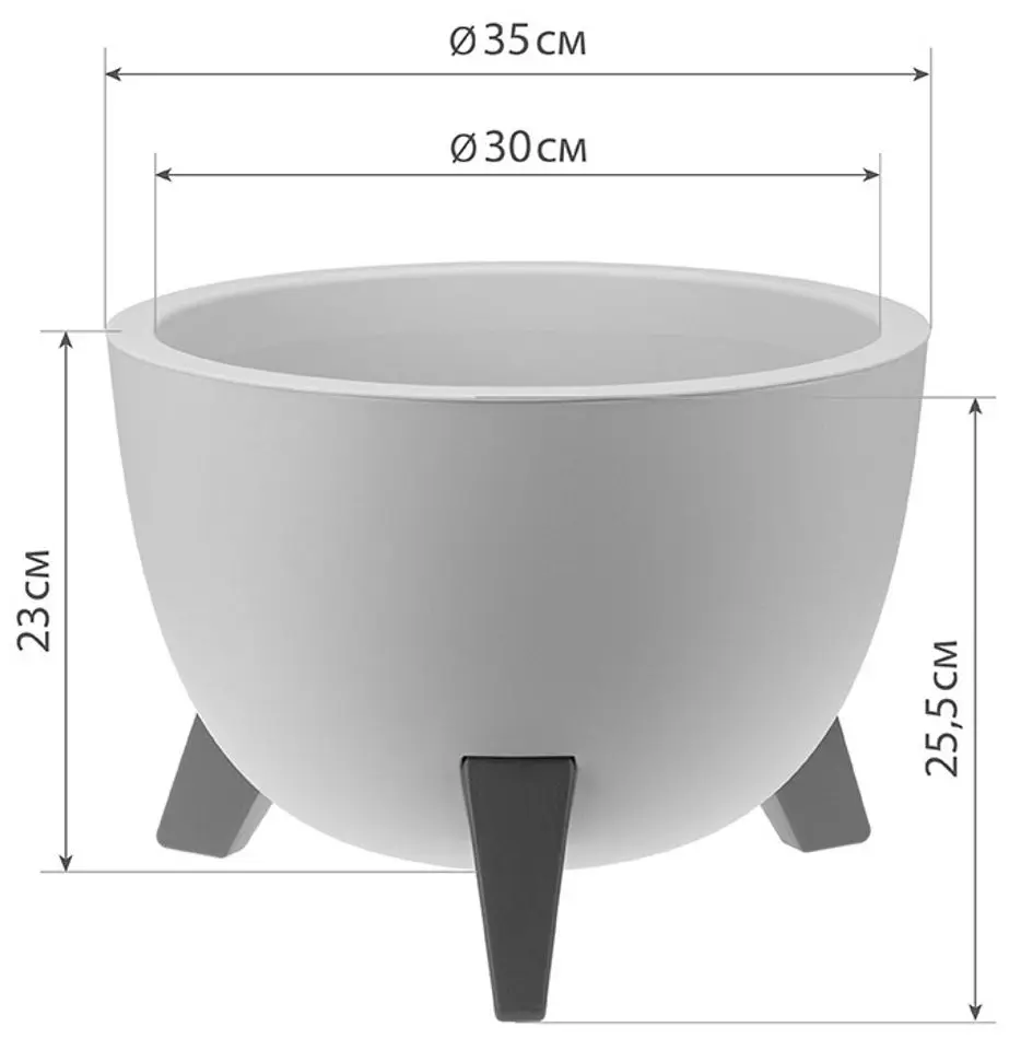 Кашпо Idea Florian М3187 (Graphite) - 2