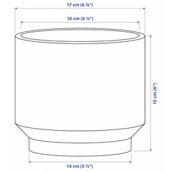 Ghiveci Ikea Hasselbukett interior/exterior 15cm (Gri/Bej) Thumb