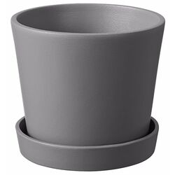 Ghiveci cu farfurie Ikea Smulgubbe exterior 9cm (Aspect Beton)