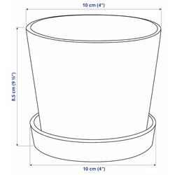 Ghiveci cu farfurie Ikea Smulgubbe exterior 9cm (Aspect Beton) Thumb