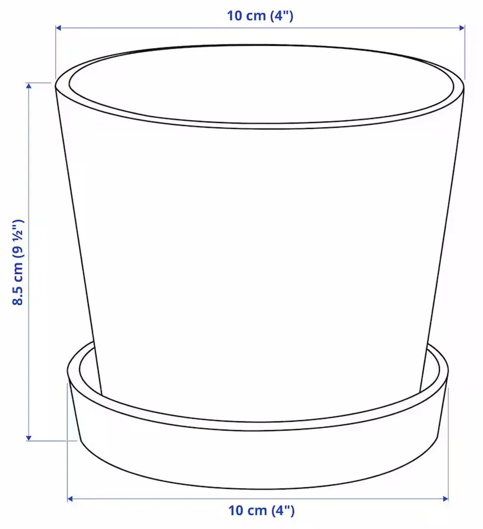 Ghiveci cu farfurie Ikea Smulgubbe exterior 9cm (Aspect Beton) - 7