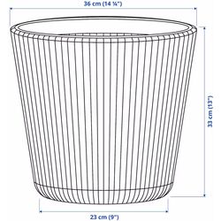Кашпо Ikea Bjornbambu 32см (Темно-Серый) Thumb