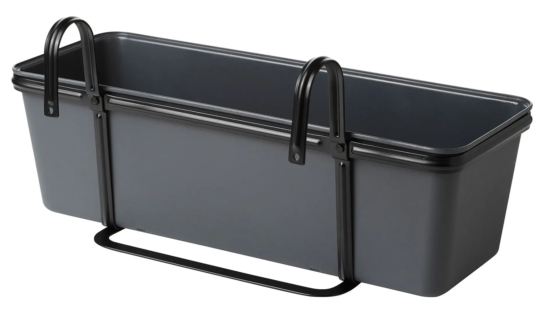 Ghiveci cu suport Ikea Rosenkal 48x18 (Gri Inchis/Negru)