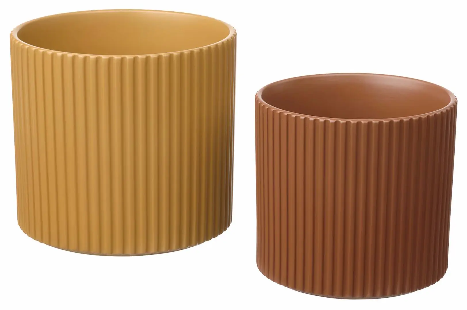 Набор цветочных горшков Ikea Daksjus (Желтый/Коричневый)