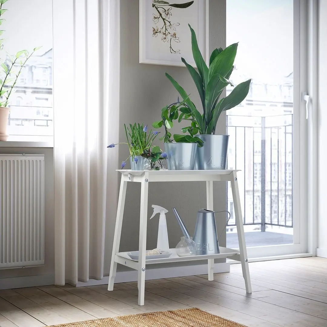 Etajera pentru flori Ikea Alpvide 63cm (Alb)
