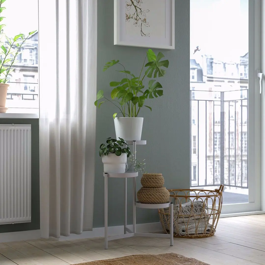 Подставка для цветов Ikea Olivblad для дома/улицы 58cm (Серый) - 3