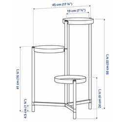 Подставка для цветов Ikea Olivblad для дома/улицы 58cm (Серый) Thumb