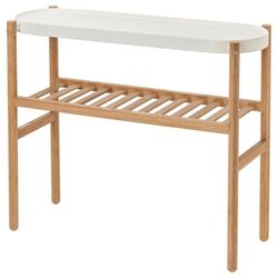 Etajera pentru flori Ikea Satsumas 70cm (Bambus/Alb)