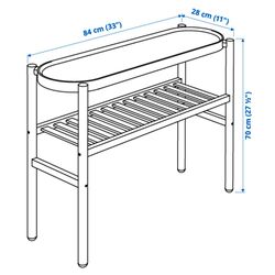 Стеллаж для цветов Ikea Satsumas 70cm (Бамбук/Белый) Thumb