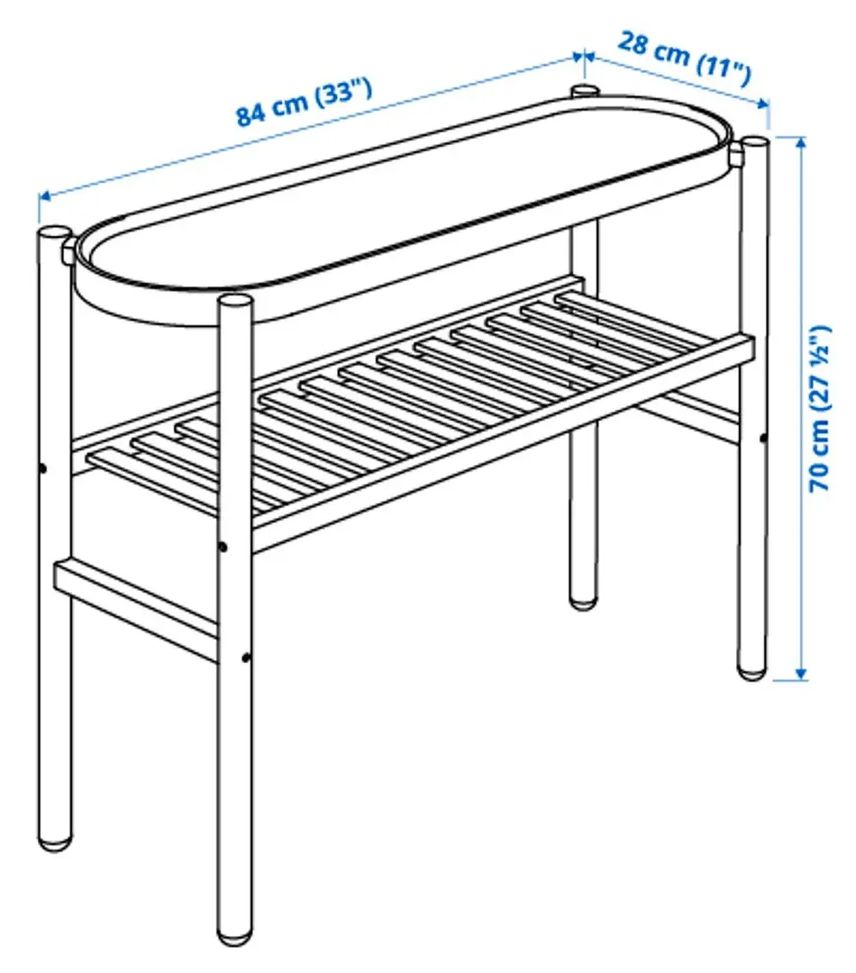 Стеллаж для цветов Ikea Satsumas 70cm (Бамбук/Белый)